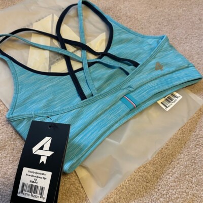 FourLaps XS Women's Vitality Sports Bra Fitness Workout Running River Blue