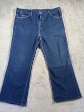 VINTAGE Levis 517 Jeans 40x27 Blue Dark Wash Bootcut Black Tab READ