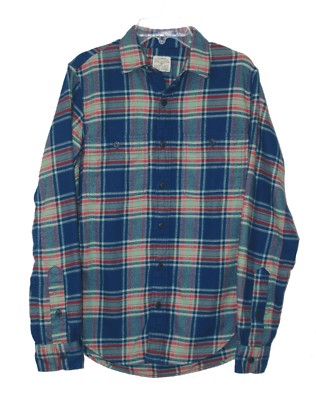 J Crew Slim Fit Blue Moex Plaid Flannel Button Front Shirt XS Long Sleeve