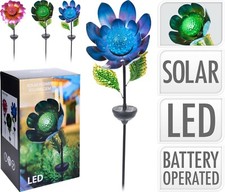 Large Solar Garden Light LED 120cm Metal Flower Light Revolving Centre Lights