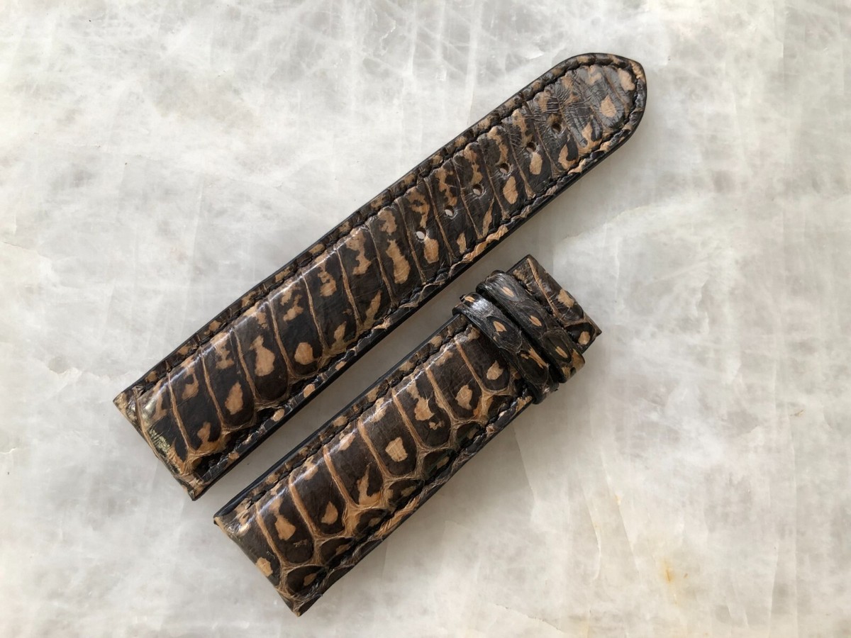 22mm/20mm Python Print Leather Watch Strap Band