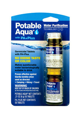 Potable Aqua P.A. Plus 2 Step Water Treatment Removes Iodine Taste And Color