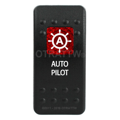 OTRATTW Carling Technologies Contura II Rocker Switch, AUTO PILOT, RED LENS