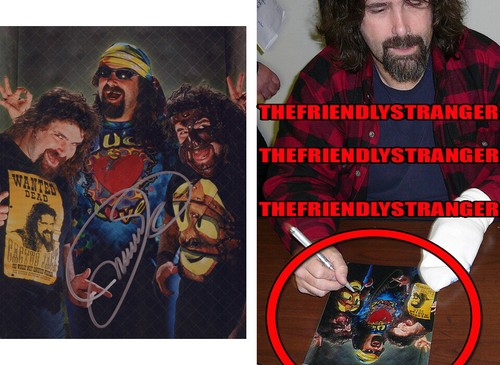 Mick Foley signed "CACTUS JACK Dude Love MANKIND" 8x10 Photo EXACT PROOF WWE COA