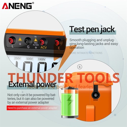 Thunder Tools ANENG MH10 Digital Insulation Resistance Tester 0.1MΩ-2000MΩ - Bild 9 von 23