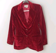 Vintage Velvet Red Blazer Kathleen Arnold M 90s Goth Punk Whimsigoth Holiday