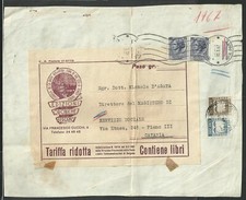 storia postale piego di libri affrancato con coppia £. 15 Siracusana