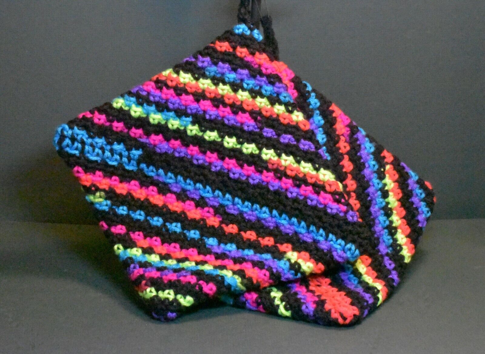 Hand Crocheted Double Thick Hot Pad Pot Holder Pair 