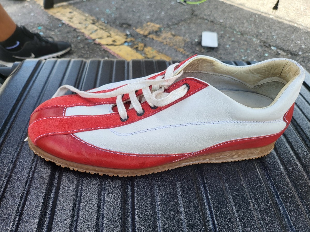Hogan Sneakers Shoes Men's 9 Red And White Leather Lace Up