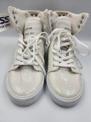 Supra Kids Vaider Trainers Skate Canvas High Top Sneakers