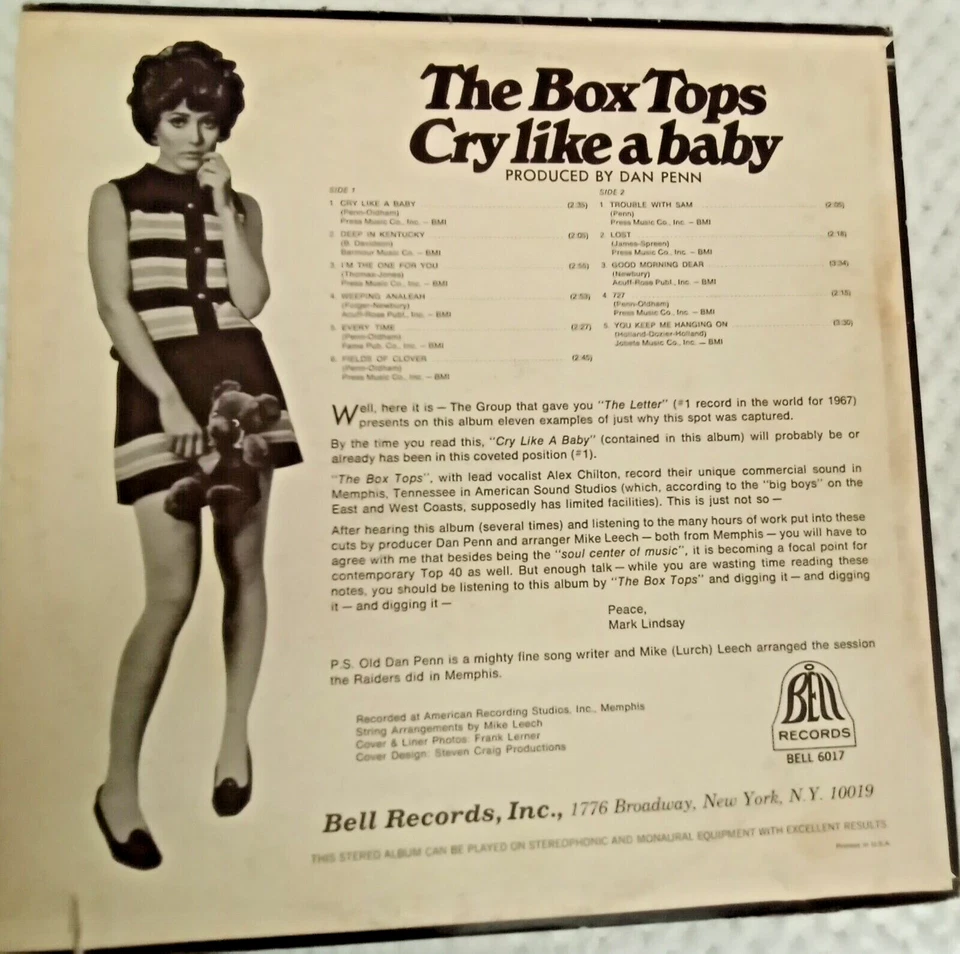 Box Tops- Cry Like a Baby  on Bell  MONO  RARE Alex Chilton - Image 3 of 4