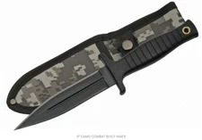 9” Camo Rite-Edge Boot Knife with Sheath - Free Shipping!!