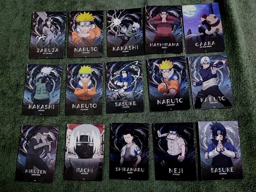 Topps NARUTO ANIMAX JET BLACK Limited Edition Card Full Set Of 15 CARDS NM 2024  - Afbeelding 2 van 8