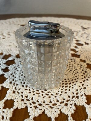 Vintage Colibri Crystal & Chrome Table Cigarette Lighter (1960)