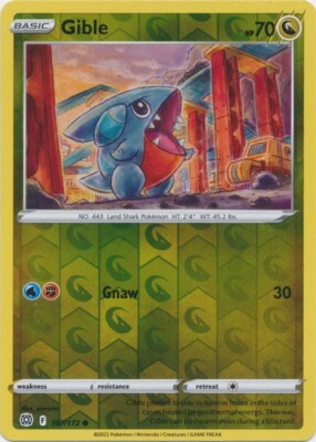 Reverse Holo Gible 107/172 Brilliant Stars Common Pokemon TCG