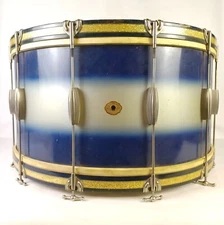 Slingerland 14x28"Radio King Blue/Silver Duco Bass Drum Cloud Badge Vintage+Calf