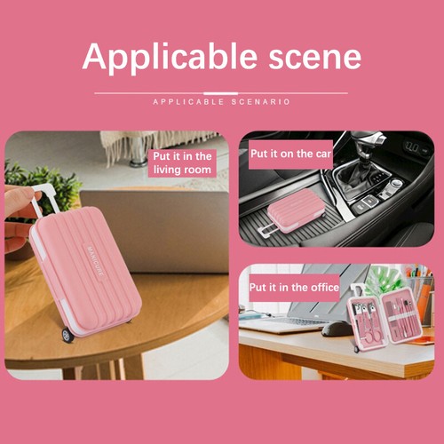 12Pcs/Set Nail Clippers Manicure Pedicure Set Creative Luggage Shape