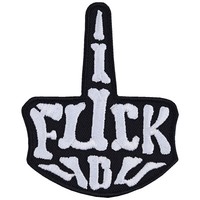 Mittelfinger AufnäHer Fuck Off AufbüGler Biker Patch Heavy Metal Applikation