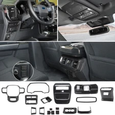 Carbon Fiber Rear Cup Holder Reading Light Cover Trim Kit For Ford F150 2021+17x