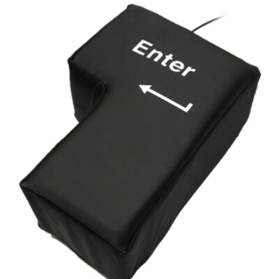 Anti-Stress Computer Huge Enter Key Big USB Keyboard Vent Button Pillow Desktop