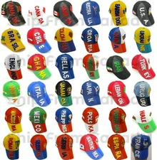 High Quality Country Baseball 3D Hat Cap with Flag - Embroidered - Adjustable