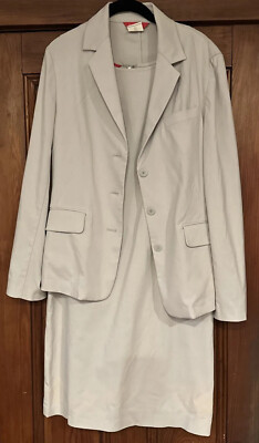 Esprit Sheath Dress Jacket Blazer Set Size 9/10 Light Purple Gray Lightweight