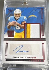 2025 Panini Impeccable - Rookie Patch Auto Omarion Hampton RKP-OHN Red /75 (RC)