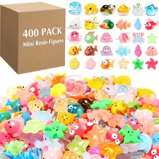 400 Pcs Mini Resin Animals Figures Bulk for Pranks Hide Crafts Resin Miniatur...