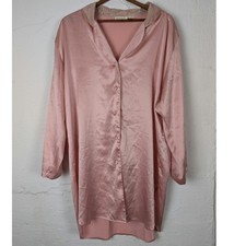 Vtg Victorias Secret Gold Label Chemise Womens Medium Pink Nighty Lace Satin