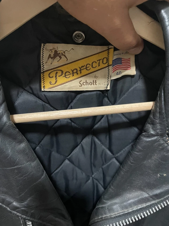 Jaqueta de couro schott perfecto masculina 613 - Imagem 3 de 4