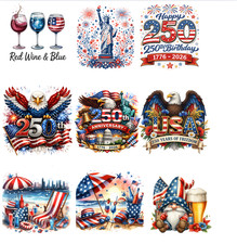 America 250th 4th Of July Patriotic Ceramic Ornaments New Handmade Christmas