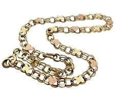 14k Yellow & Rose Gold XO Love & Hearts Curb ...