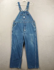 Vintage Mens Overalls Size 40 Bibs Denim Workwear Carpenter Woodworker Farmer