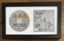 DEF LEPPARD FULL BAND SIGNED AUTOGRAPH FRAMED LIVE AT LEADMILL CD BECKETT BAS