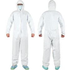 Treela 12 Pcs Disposable Protective Coverall Painter Painting Suit with Elast...