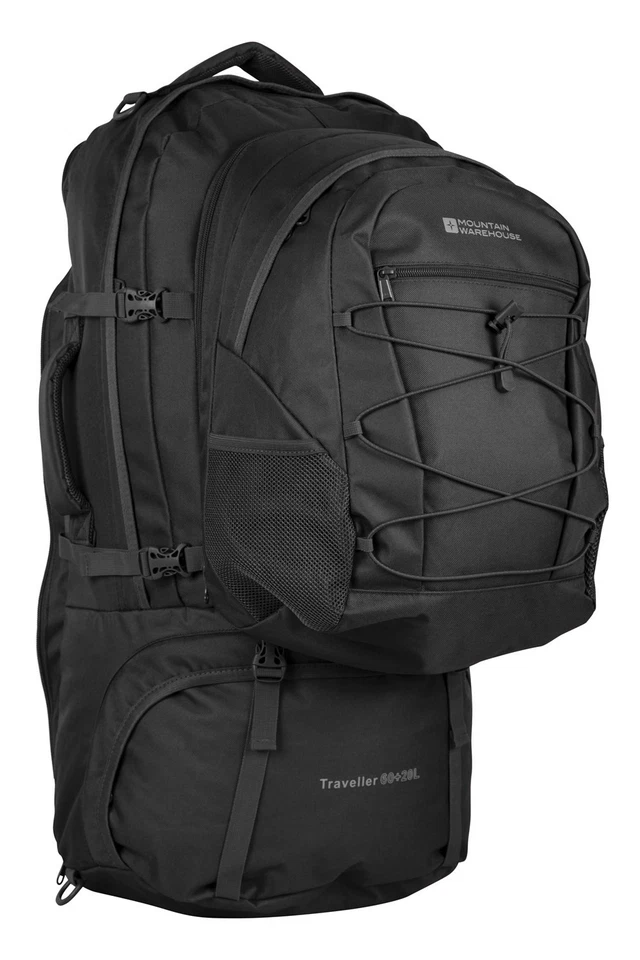 Mountain Warehouse Unisex Traveller 60 + 20L Rucksack Durable Sports Backpack