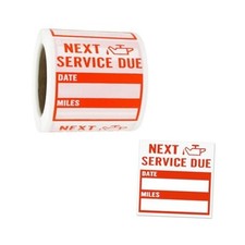 200PCS Car Oil Change Stickers, Next Service Due Reminder Vehicle Labels Red