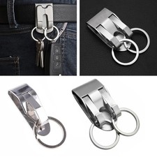 Detachable Quickdraw Keychain Steel Belt Clip Key Ring Holder Snap Quick Release