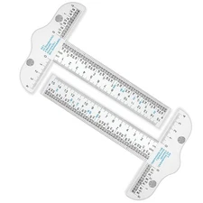 2Pcs 6Inch Plastic T Square Ruler Clear Acrylic T-Square Rulers Junior T-Squa...