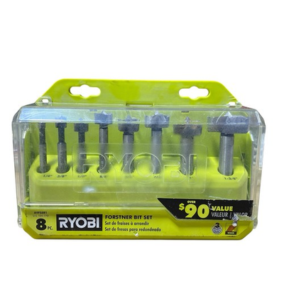 #ad Ryobi 8pc Forstner Bit Set for Woodworking A9FS8R1 AS SHOWN $26.46