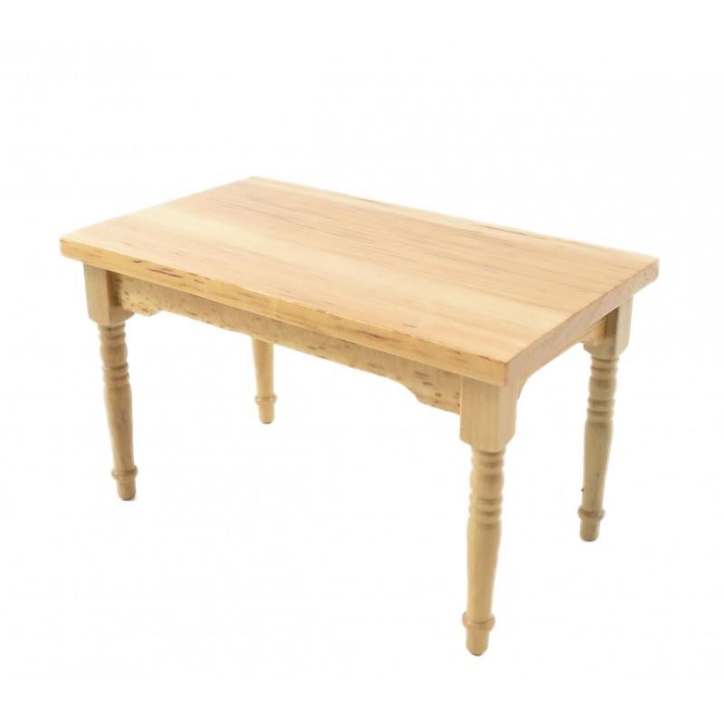 Dolls House Light Oak Table Miniature Kitchen Dining Room Furniture Rectangular