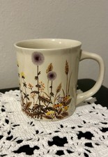 Vintage floral, ceramic coffee mug made in Ja...