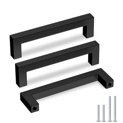 15 PCS Black Kitchen Cabinet Handles 5 Inch 128mm Center Modern T Bar