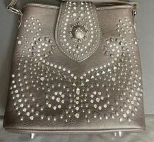 NWOT Shyanne Western Studded Rhinestone Crossbody Tote/Bag/Purse Brown Women's