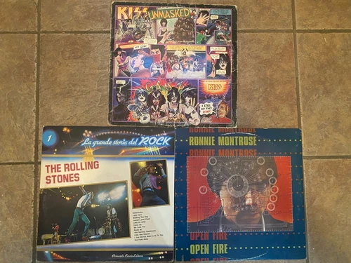 Vinyl LP Lot KISS, The Rolling Stones, Ronnie Montrose ; Classic Rock