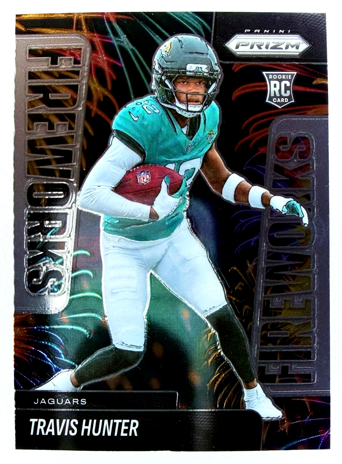 2025 Panini Prizm TRAVIS HUNTER #13 RC Rookie Fireworks- Jacksonville Jaguars
