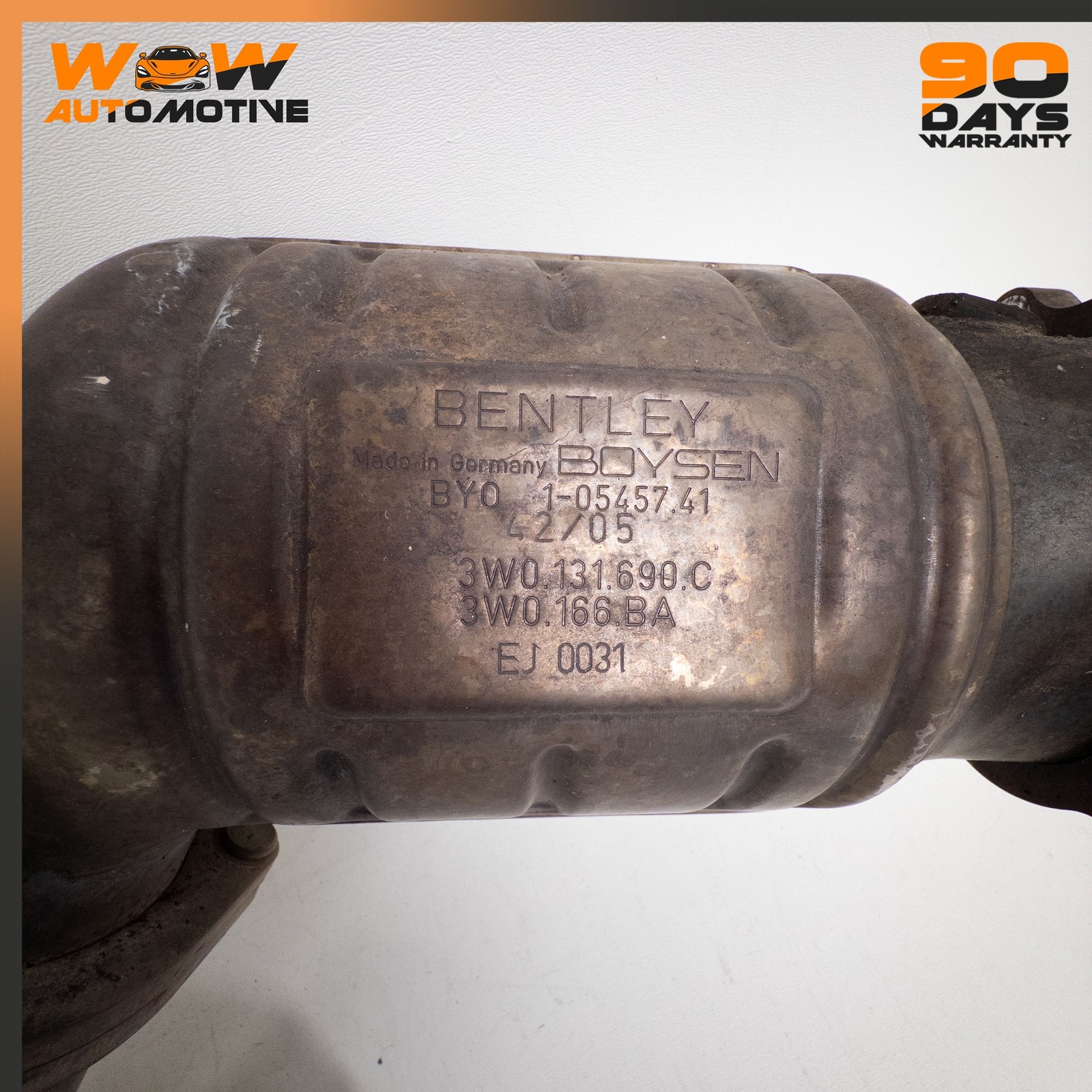 04-13 BENTLEY CONTINENTAL FLYING SPUR RIGHT EXHAUST DOWNPIPE 3W0131690C OEM