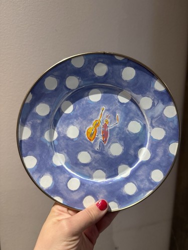 MACKENZIE CHILDS CHILD'S ENAMEL METAL MUSICAL BUGS  PLATE 