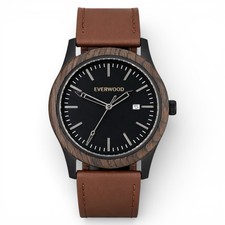 Men s Premium Walnut Wood Brown Leather Watch - Gift For Him - Best Dad Gifts