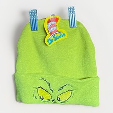 Dr Seuss The Grinch Beanie Hat Cap Green NEW Christmas Knit Holidays winter nwt